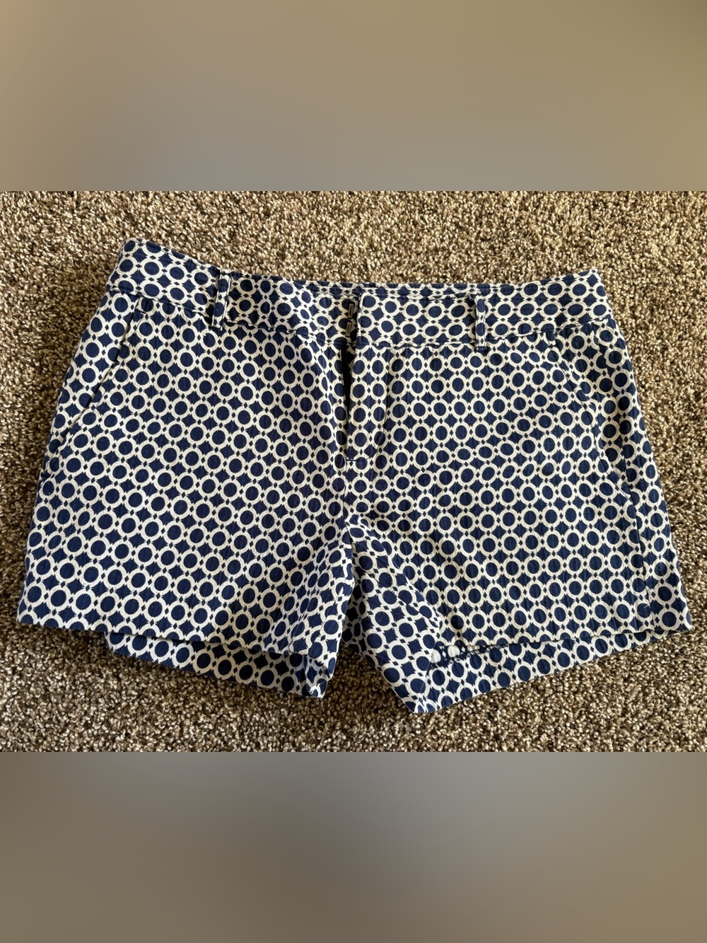 Banana Republic Navy and White Circular Print Shorts